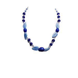 Antique Art Deco Glass Leaf Necklace Strung On Wire (A2572)